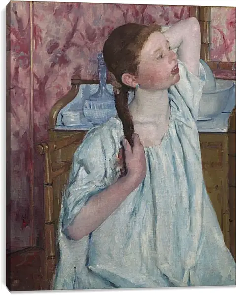 Постер на подрамнике - Girl Arranging Her Hair. Кэссетт (Кассатт) Мэри Стивенсон Постер на подрамнике - Girl Arranging Her Hair. Кэссетт (Кассатт) Мэри Стивенсон