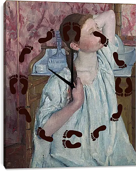 Часы картина - Girl Arranging Her Hair. Кэссетт (Кассатт) Мэри Стивенсон Часы картина - Girl Arranging Her Hair. Кэссетт (Кассатт) Мэри Стивенсон