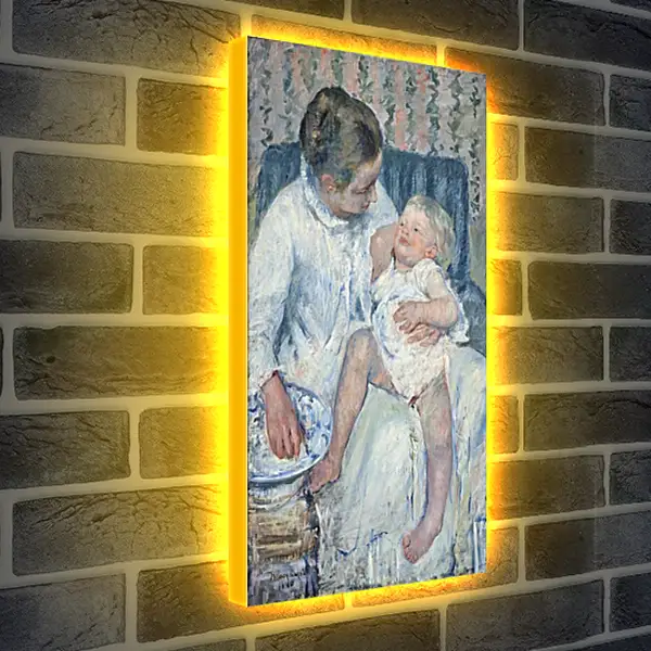 Лайтбокс световая панель - Mother About to Wash Her Sleepy Child. Кэссетт (Кассатт) Мэри Стивенсон Лайтбокс световая панель - Mother About to Wash Her Sleepy Child. Кэссетт (Кассатт) Мэри Стивенсон