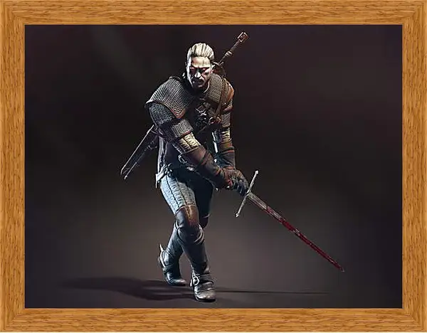 Картина в раме - The Witcher 3: Wild Hunt (Ведьмак), Геральт тренеруется Картина в раме - The Witcher 3: Wild Hunt (Ведьмак), Геральт тренеруется