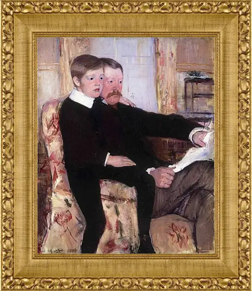 Картина в раме - Portrait of Alexander J. Cassat and His Son Robert Kelso Cassatt. Кэссетт (Кассатт) Мэри Стивенсон Картина в раме - Portrait of Alexander J. Cassat and His Son Robert Kelso Cassatt. Кэссетт (Кассатт) Мэри Стивенсон
