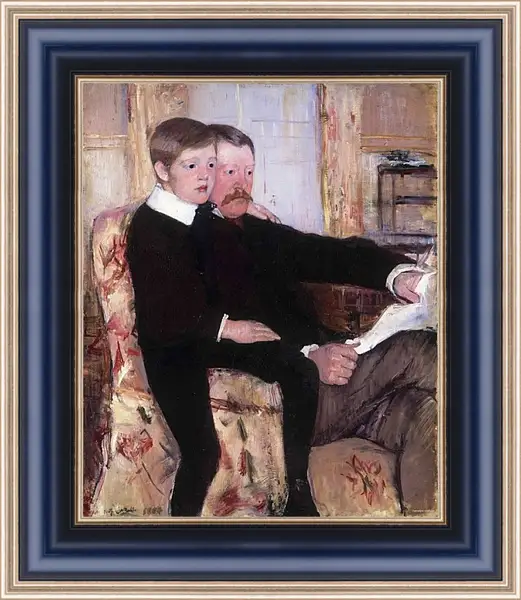Картина в раме - Portrait of Alexander J. Cassat and His Son Robert Kelso Cassatt. Кэссетт (Кассатт) Мэри Стивенсон Картина в раме - Portrait of Alexander J. Cassat and His Son Robert Kelso Cassatt. Кэссетт (Кассатт) Мэри Стивенсон