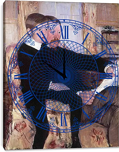 Часы картина - Portrait of Alexander J. Cassat and His Son Robert Kelso Cassatt. Кэссетт (Кассатт) Мэри Стивенсон Часы картина - Portrait of Alexander J. Cassat and His Son Robert Kelso Cassatt. Кэссетт (Кассатт) Мэри Стивенсон