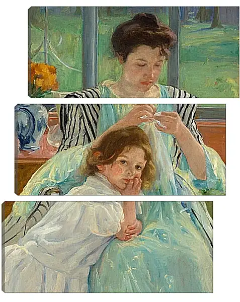Модульная картина - Молодая мать за шитьём. Кэссетт (Кассатт) Мэри Стивенсон Модульная картина - Молодая мать за шитьём. Кэссетт (Кассатт) Мэри Стивенсон
