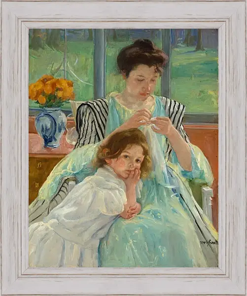 Картина в раме - Молодая мать за шитьём. Кэссетт (Кассатт) Мэри Стивенсон Картина в раме - Молодая мать за шитьём. Кэссетт (Кассатт) Мэри Стивенсон