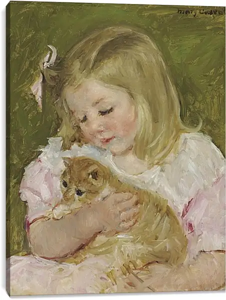 Постер на подрамнике - Сара, держащая кота. Кэссетт (Кассатт) Мэри Стивенсон Постер на подрамнике - Сара, держащая кота. Кэссетт (Кассатт) Мэри Стивенсон