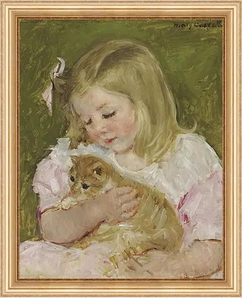 Картина в раме - Сара, держащая кота. Кэссетт (Кассатт) Мэри Стивенсон Картина в раме - Сара, держащая кота. Кэссетт (Кассатт) Мэри Стивенсон