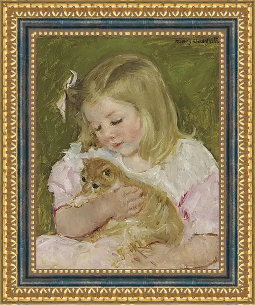 Картина в раме - Сара, держащая кота. Кэссетт (Кассатт) Мэри Стивенсон Картина в раме - Сара, держащая кота. Кэссетт (Кассатт) Мэри Стивенсон