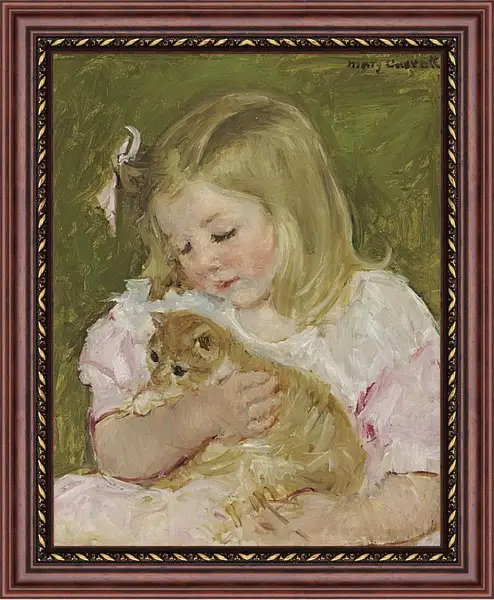 Картина в раме - Сара, держащая кота. Кэссетт (Кассатт) Мэри Стивенсон Картина в раме - Сара, держащая кота. Кэссетт (Кассатт) Мэри Стивенсон