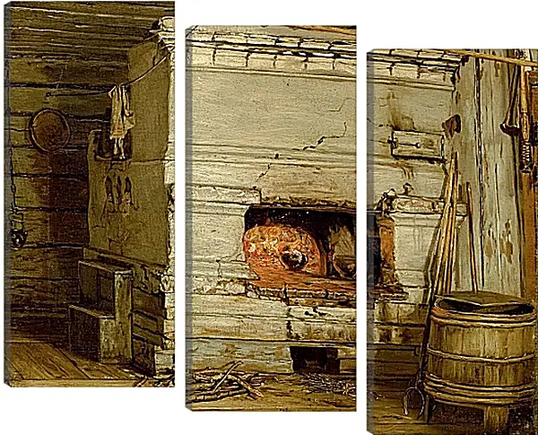 Модульная картина - Крестьянская изба. Максимов Василий Максимович Модульная картина - Крестьянская изба. Максимов Василий Максимович