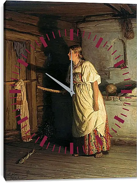 Часы картина - Кто там? Максимов Василий Максимович Часы картина - Кто там? Максимов Василий Максимович