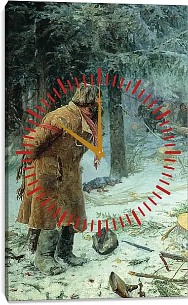 Часы картина - Лесной сторож. Максимов Василий Максимович Часы картина - Лесной сторож. Максимов Василий Максимович