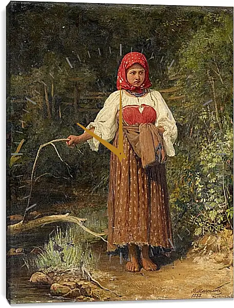 Часы картина - Ферма девушка. Максимов Василий Максимович Часы картина - Ферма девушка. Максимов Василий Максимович