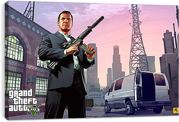 Постер на подрамнике - Grand Theft Auto V Постер на подрамнике - Grand Theft Auto V