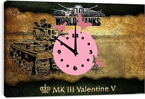 Часы картина - World Of Tanks Часы картина - World Of Tanks