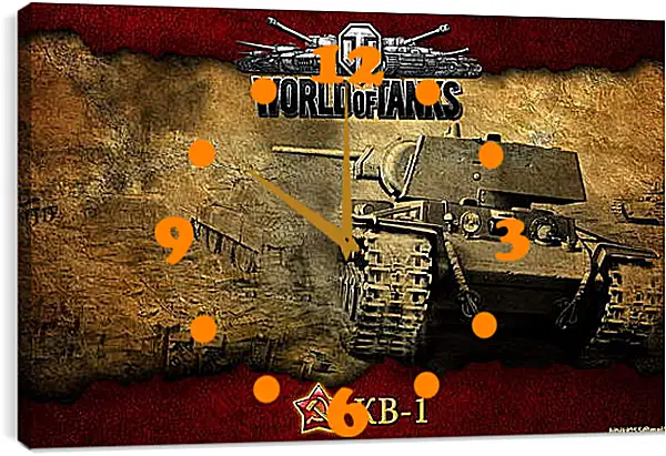 Часы картина - World Of Tanks Часы картина - World Of Tanks