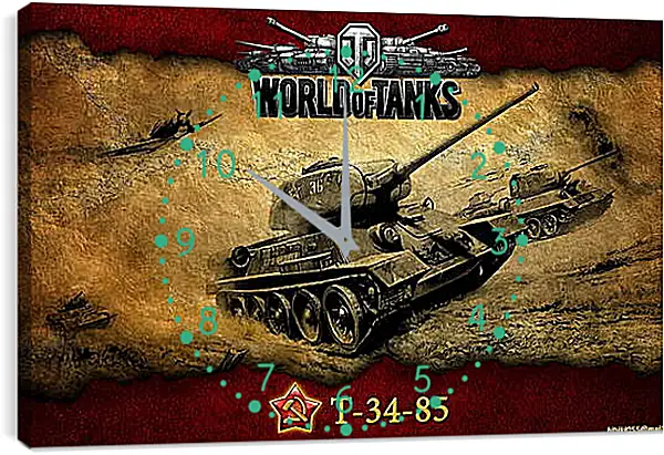 Часы картина - World Of Tanks Часы картина - World Of Tanks