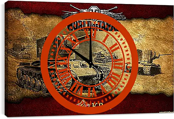 Часы картина - World Of Tanks Часы картина - World Of Tanks