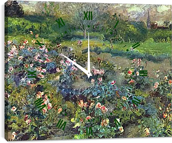 Часы картина - The Garden of Roses. Пьер Огюст Ренуар Часы картина - The Garden of Roses. Пьер Огюст Ренуар