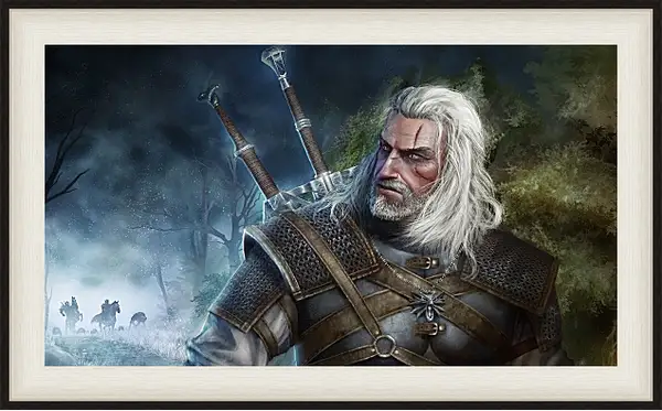 Картина в раме - The Witcher (Ведьмак). Геральт уходит от погони Картина в раме - The Witcher (Ведьмак). Геральт уходит от погони