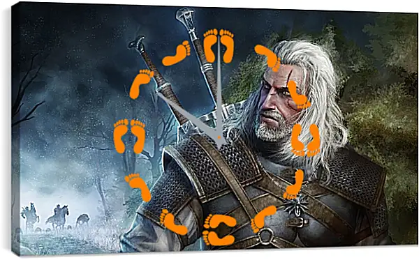 Часы картина - The Witcher (Ведьмак). Геральт уходит от погони Часы картина - The Witcher (Ведьмак). Геральт уходит от погони