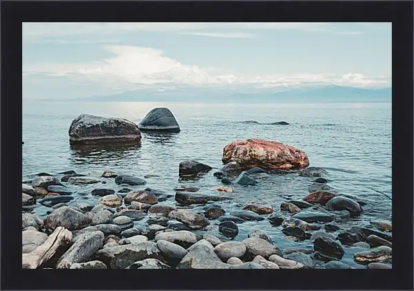 Картина в раме - Прибрежные камни. Байкал Картина в раме - Прибрежные камни. Байкал