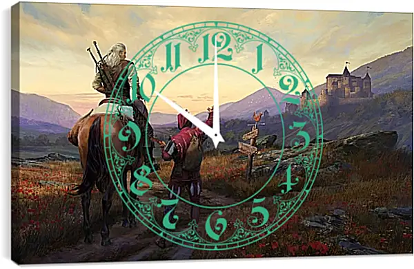 Часы картина - The Witcher (Ведьмак), Геральт и Лютик Часы картина - The Witcher (Ведьмак), Геральт и Лютик