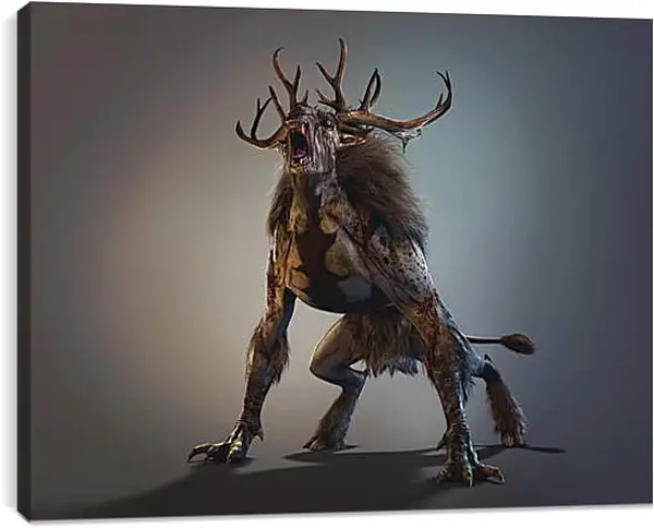 Постер на подрамнике - The Witcher 3: Wild Hunt (Ведьмак), Зверь Постер на подрамнике - The Witcher 3: Wild Hunt (Ведьмак), Зверь