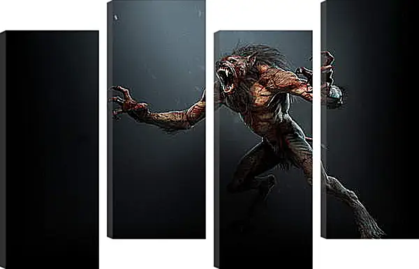 Модульная картина - The Witcher 3: Wild Hunt (Ведьмак), Волколак Модульная картина - The Witcher 3: Wild Hunt (Ведьмак), Волколак