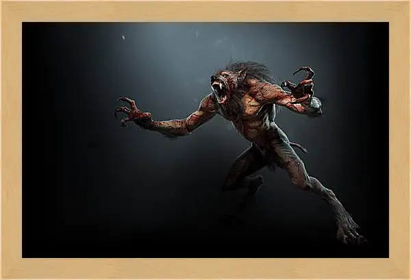 Картина в раме - The Witcher 3: Wild Hunt (Ведьмак), Волколак Картина в раме - The Witcher 3: Wild Hunt (Ведьмак), Волколак