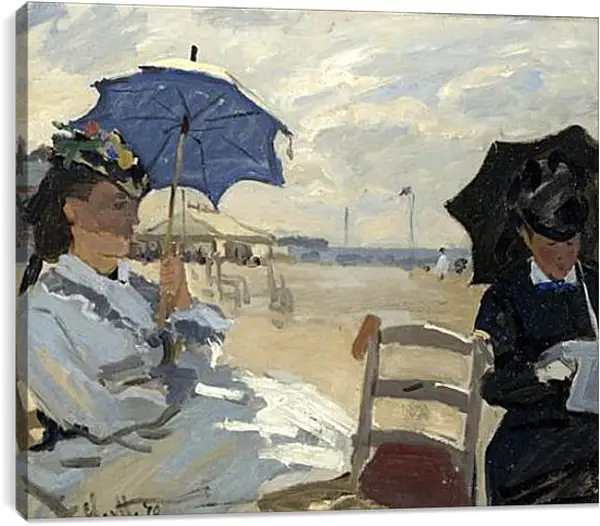 Постер на подрамнике - The Beach at Trouville. Клод Моне Постер на подрамнике - The Beach at Trouville. Клод Моне