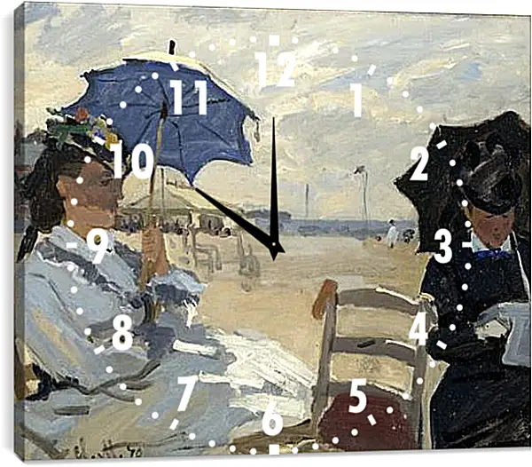 Часы картина - The Beach at Trouville. Клод Моне Часы картина - The Beach at Trouville. Клод Моне