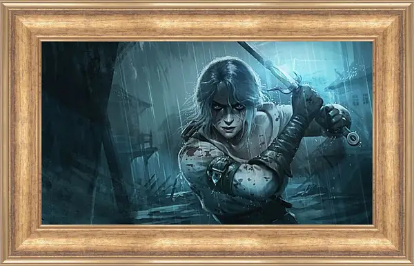 Картина в раме - The Witcher (Ведьмак), Цирилла за работой Картина в раме - The Witcher (Ведьмак), Цирилла за работой