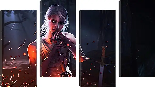 Модульная картина - The Witcher (Ведьмак), Цири у костра Модульная картина - The Witcher (Ведьмак), Цири у костра