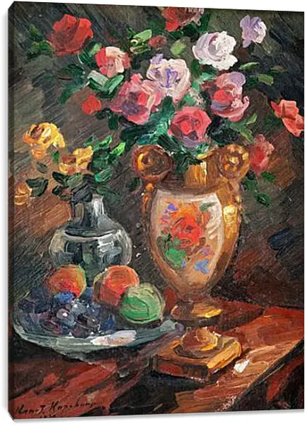 Постер на подрамнике - STILL LIFE WITH FLOWERS. Коровин Константин Постер на подрамнике - STILL LIFE WITH FLOWERS. Коровин Константин