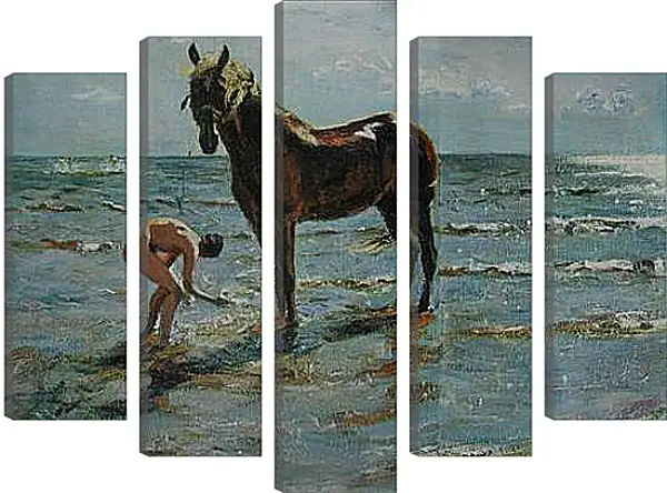 Модульная картина - Купание коня. Валентин Александрович Серов Модульная картина - Купание коня. Валентин Александрович Серов