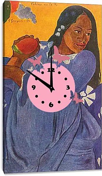 Часы картина - La femme au mango. Поль Гоген Часы картина - La femme au mango. Поль Гоген