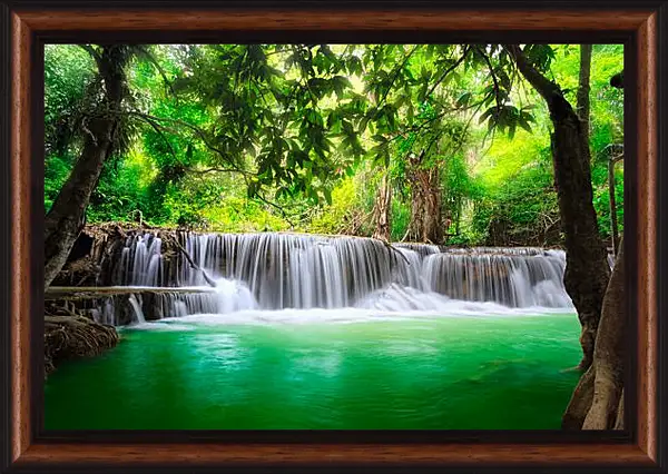 Картина в раме - Водопад в лесу Картина в раме - Водопад в лесу