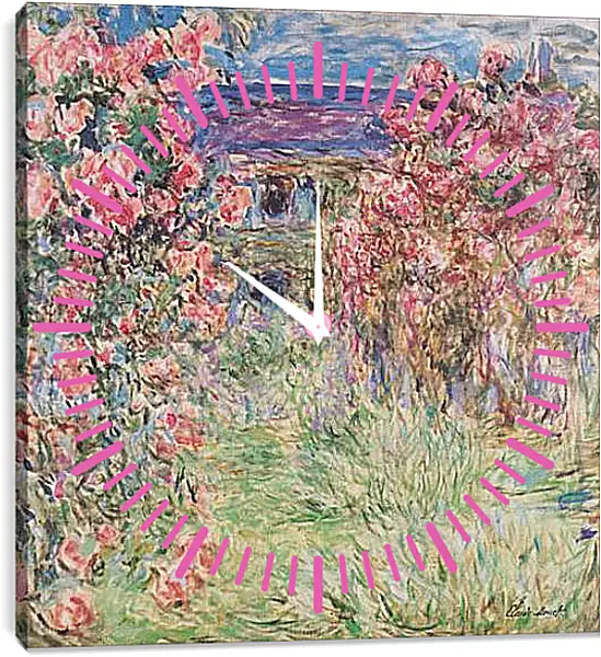 Часы картина - La maison dans les roses. Клод Моне Часы картина - La maison dans les roses. Клод Моне