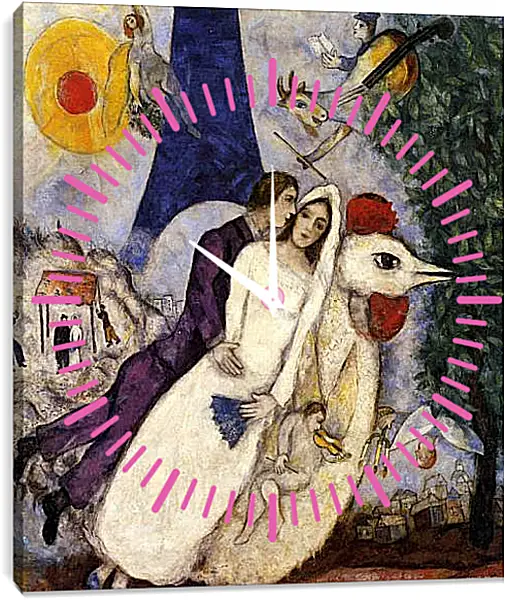 Часы картина - Les Maries de la tour Eiffel Huile sur Toile Часы картина - Les Maries de la tour Eiffel Huile sur Toile