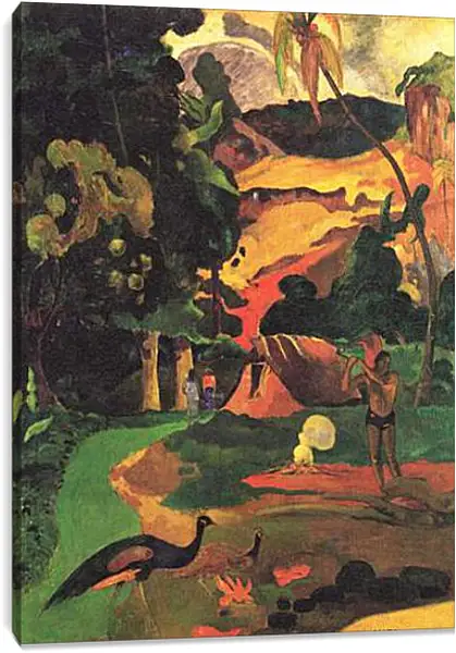 Постер на подрамнике - Paysage aux paons. Поль Гоген Постер на подрамнике - Paysage aux paons. Поль Гоген