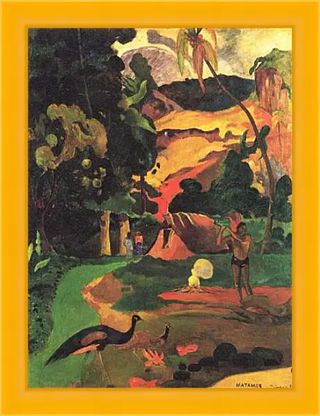 Картина в раме - Paysage aux paons. Поль Гоген Картина в раме - Paysage aux paons. Поль Гоген