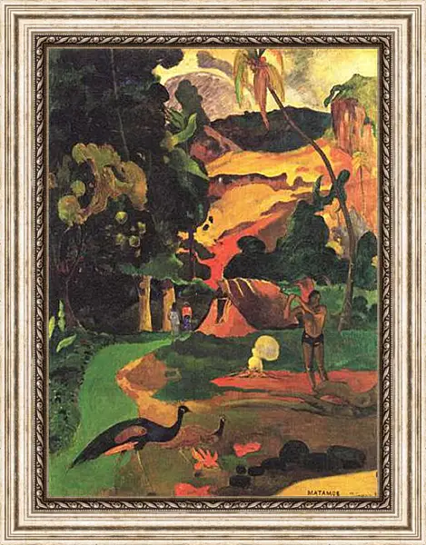 Картина в раме - Paysage aux paons Картина в раме - Paysage aux paons