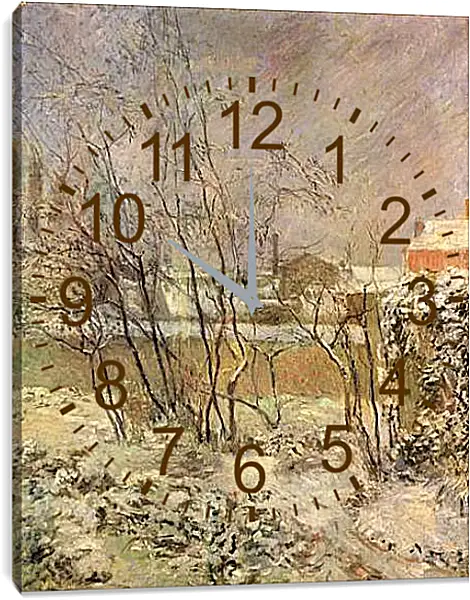 Часы картина - Garden in Snow. Поль Гоген Часы картина - Garden in Snow. Поль Гоген