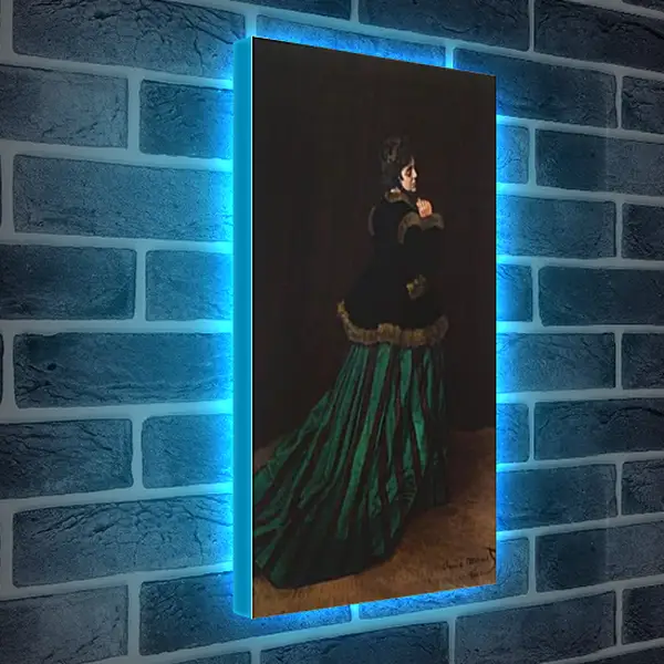 Лайтбокс световая панель - The Woman in the Green Dress. Клод Моне Лайтбокс световая панель - The Woman in the Green Dress. Клод Моне