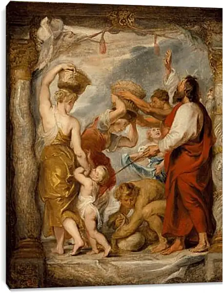 Постер на подрамнике - Modello for The Israelites Gathering Manna in the Desert. Питер Пауль Рубенс Постер на подрамнике - Modello for The Israelites Gathering Manna in the Desert. Питер Пауль Рубенс