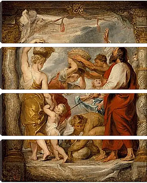 Модульная картина - Modello for The Israelites Gathering Manna in the Desert. Питер Пауль Рубенс Модульная картина - Modello for The Israelites Gathering Manna in the Desert. Питер Пауль Рубенс