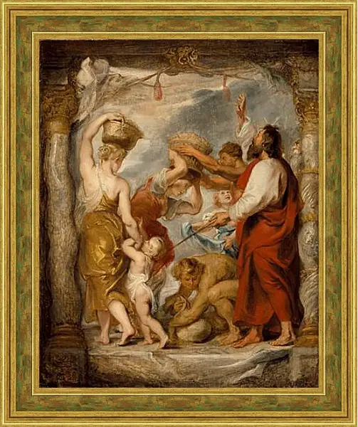 Картина в раме - Modello for The Israelites Gathering Manna in the Desert Картина в раме - Modello for The Israelites Gathering Manna in the Desert