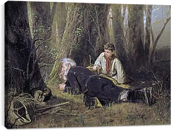Постер на подрамнике - Птицелов. Перов Василий Постер на подрамнике - Птицелов. Перов Василий
