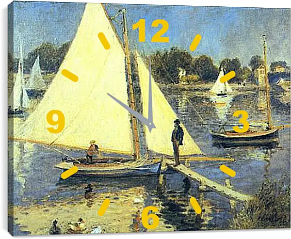Часы картина - Sailboats at Argenteuil. Пьер Огюст Ренуар Часы картина - Sailboats at Argenteuil. Пьер Огюст Ренуар
